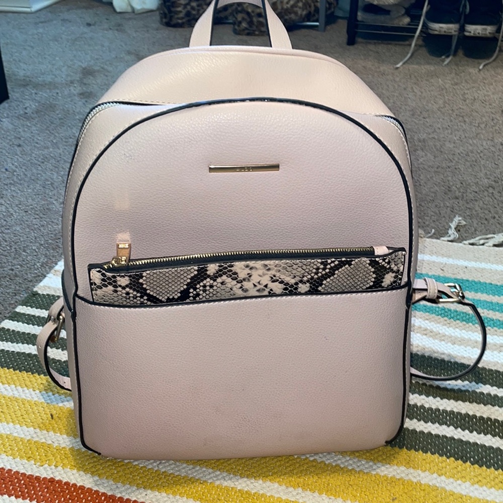 Aldo Pink snake print backpack